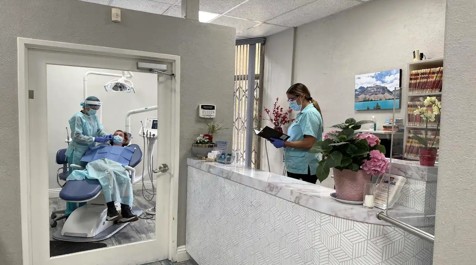 Dentists examine patients for signs of tooth decay, gum disease, and oral cancer during