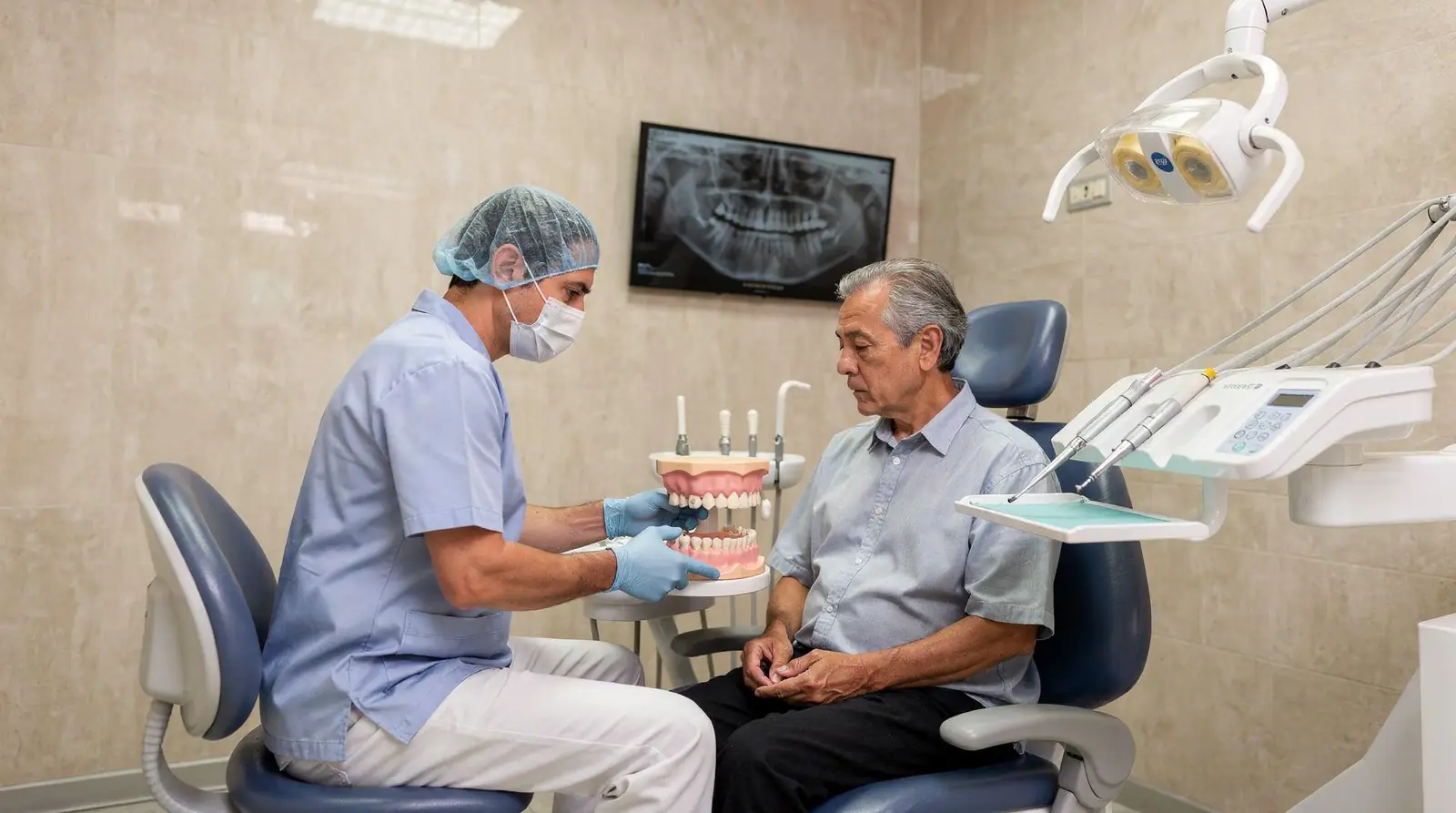 Bone density affects implant eligibility and may require bone grafting.; Overall health, jawbone density